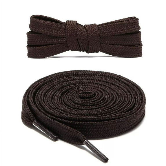 1pair Double Layers Flat Shoe Laces Strings Dark Brown for Sneakers Tennis Shoes