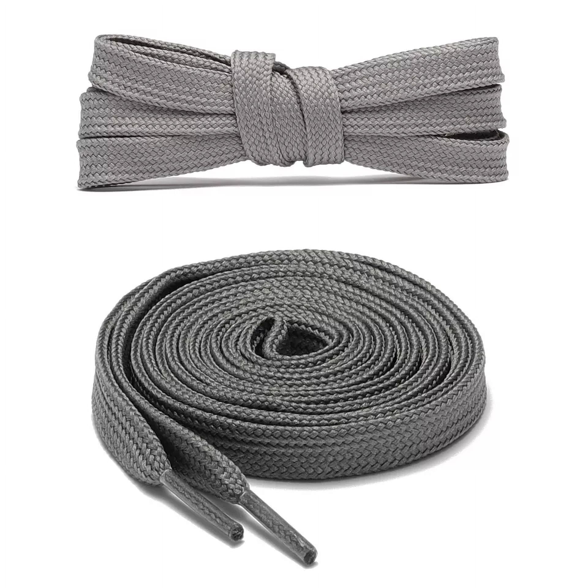 String Gray 1pair Double Layers Flat Shoe Laces Strings Dark Gray for Sneakers ...
