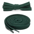 thumbnail image 1 of 1pair Double Layers Flat Shoe Laces Strings Dark Green for Sneakers Tennis Shoes, 1 of 6
