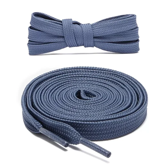 1pair Double Layers Flat Shoe Laces Strings Jean Blue for Sneakers Tennis Shoes