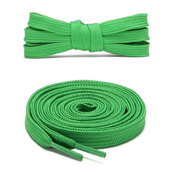1pair Double Layers Flat Shoelaces Strings Grass Green for Sneakers Tennis Shoes