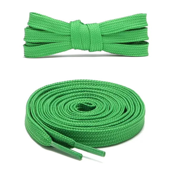 1pair Double Layers Flat Shoelaces Strings Grass Green for Sneakers Tennis Shoes