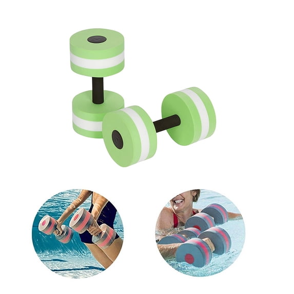 1pair EVA Foam Aqua Dumbbells 10.63in Length, Quick Dry Non Water Absorb Pool Resistance Barbell for Water Aerobics Swimming Workout, Green