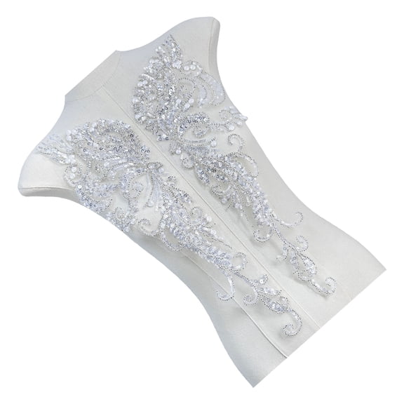 1pair Embroidered Sequins Patches Creative Fashion Appliques Sewing Patches for Unique Party and Wedding Attires