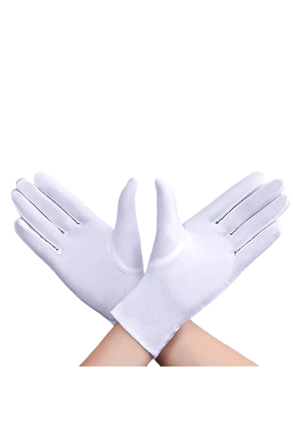 1pair Exquisites Jewelry Showcase Gloves Stretchy Inspection Polices Gloves for Delicate Accessory