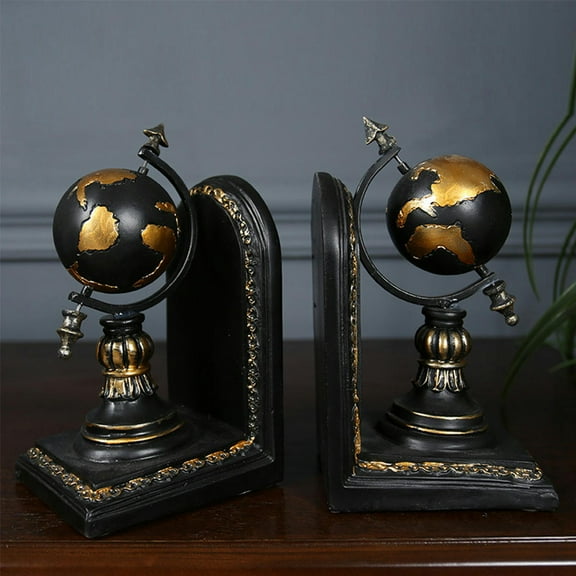 1pair For Shelves Magazine Organizer Home Cabinet Desktop Ornaments Accessories Decorative Bookends Craft Holder Rustic Globe