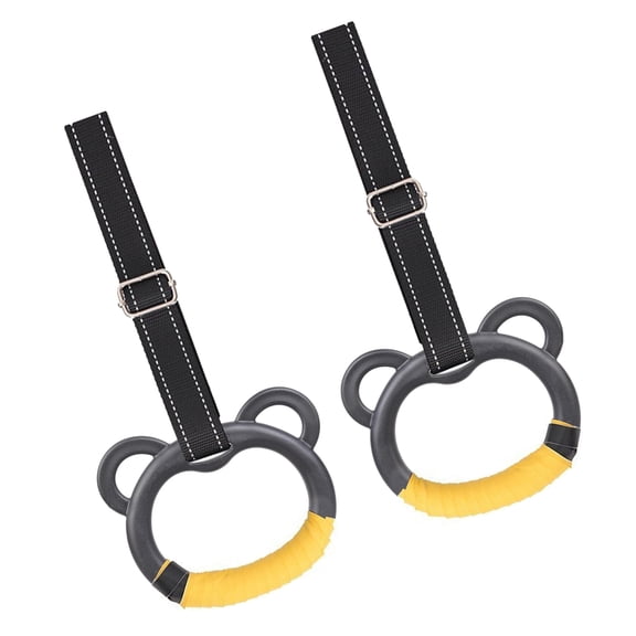 1pair Home Exercise Pull up Rings Full Body Workout Nonslip Handle with Gym Rings Kids Fitness Training Equipment