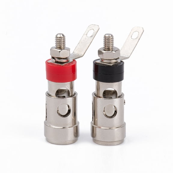1pair Red+ Black Binding Post Connector Binding Post Self-locking Terminal Block for Audio Video Speaker Amplifier Subwoofer Push Style Free-Soldering
