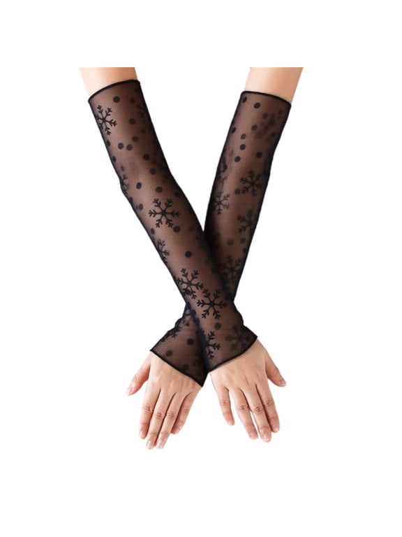 1pair Running Elastic Long Sleeves Breathable Sleeves Ladies Lace Arm Sleeves for Cycling and Driving