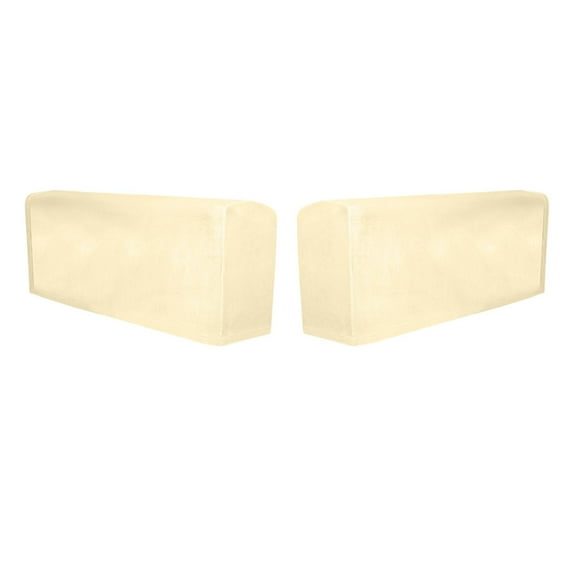 1pair Sofa Armrest Cover Elastic Chair Arm Protector Anti Slip Removable Beige