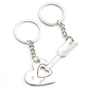 1pair Valentines Keyring Cupids Arrow to the Heart Key Chain Couples Key Ring Couple His and Hers Gifts