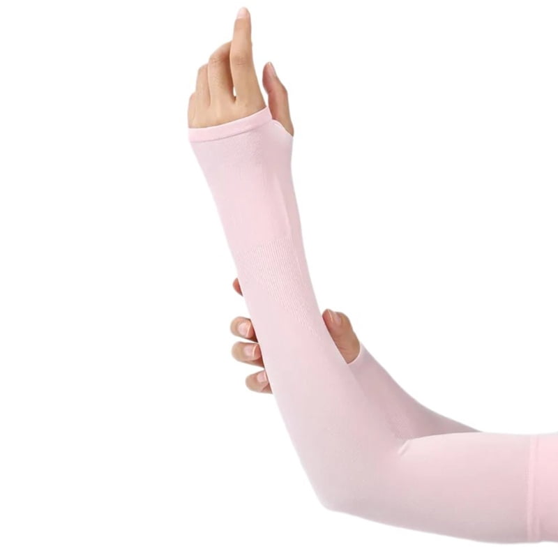 1pair Women Arm Sleeves Thin Skin Protecting Sleeves Elastic Driving
