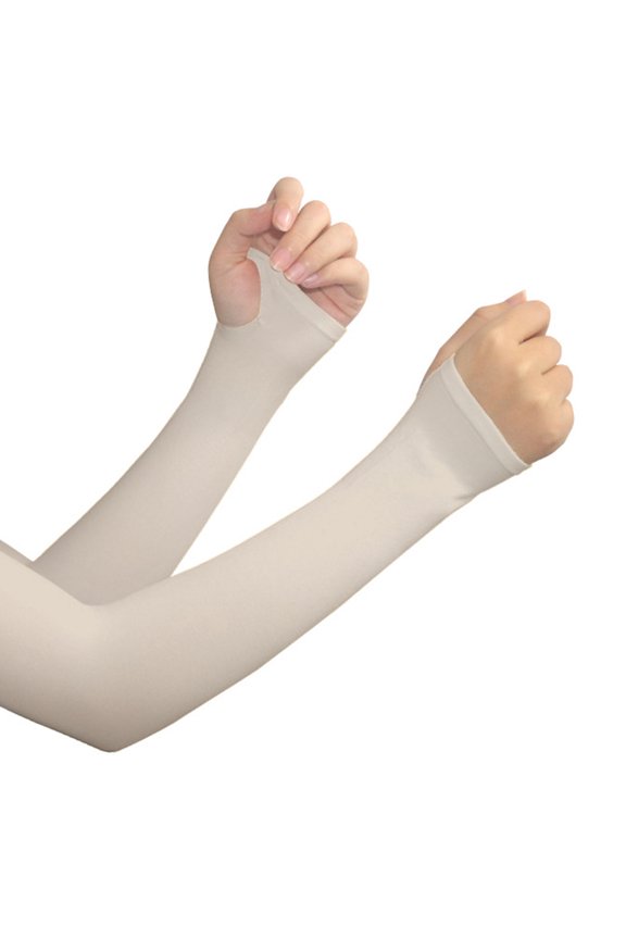 1pair Women Arm Sleeves Thin Skin Protecting Sleeves Elastic Driving Oversleeve for Elderly and Adult