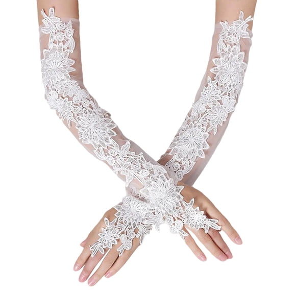 1pair Women's Fingerless Lace Gloves Evening Gloves Gothicism Lace Oversleeves for Weddings and Dance Parties
