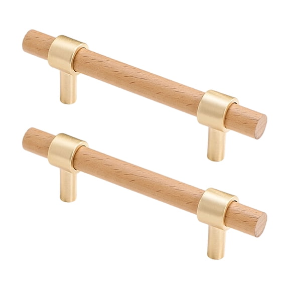 1pair Wooden Dresser Knob Bedside Cabinet Handle, Simple Drawer Pulls Decorative Cupboard Door Hardware