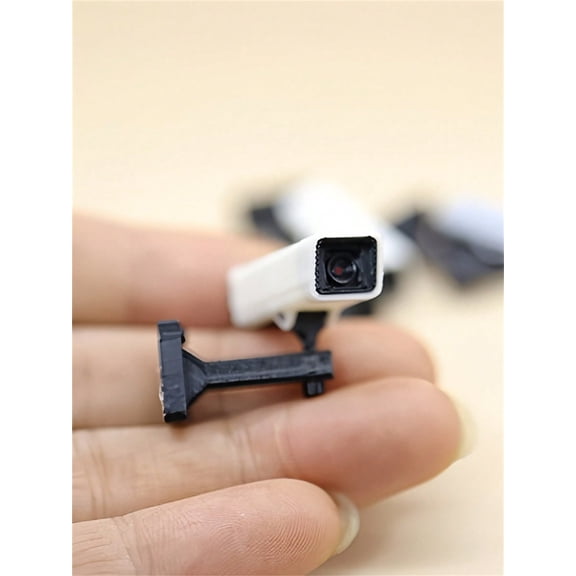 1pc 1/12 Dollhouse Miniature Surveillance Camera Model Micro Monitoring Probe Realistic Security Camera Model Prop Scene Decor 1 PC White