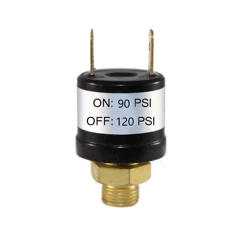 Newmatics 90 PSI ON / 120 PSI OFF Sealed Pressure Switch For 12V DC Air Compressors & Air Ride Systems