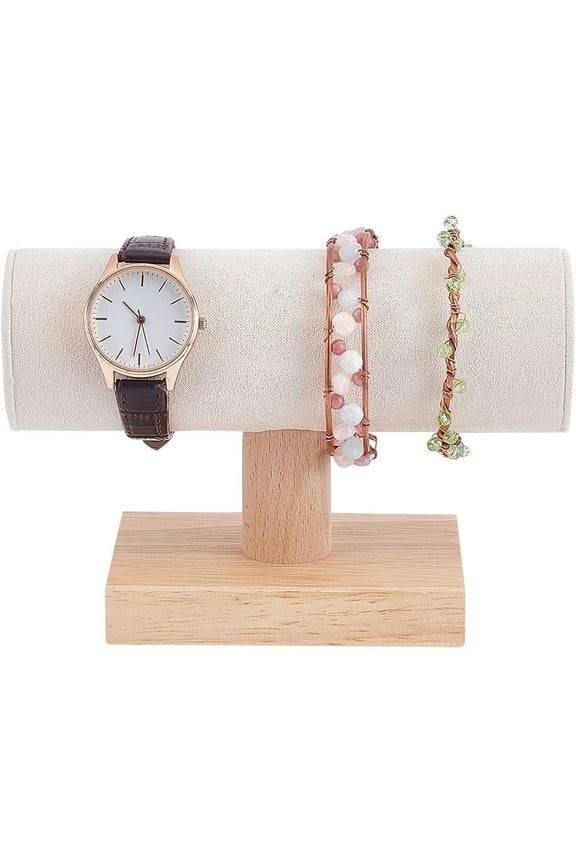 1pc 1 Pc Velvet Bracelet Display Stand Old Lace Color Watch Display Stands T-Shaped Bar Bracelet Organizer Holder Bangle Pendants Anklet Tower Rack for Home Retail Display