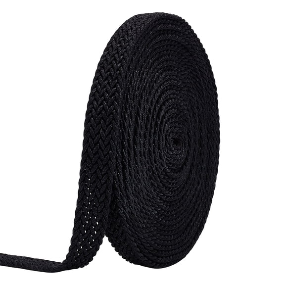 1pc 10 Yards Flat Waxed Cord for bag Strap Making Black 25x4mm