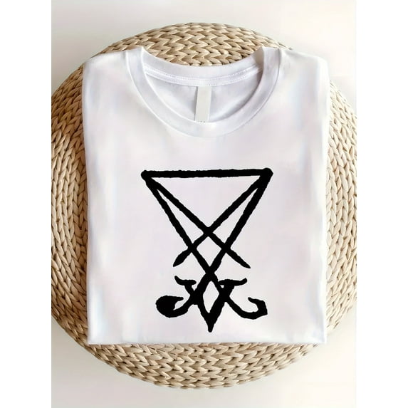 1pc, 100% Pure Cotton, Stable Inverted Triangle Printed T-Shirt, Street Pure Cotton Short Sleeved T-Shirt, Fashionable T-Shirt, Holiday Gift.