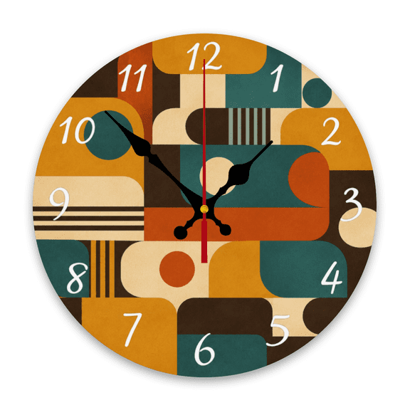 1pc 10Inch Round Avocado Wall Clock, 2D Printed Wooden Hanging Clock, AA Battery Powered (Batteries Not Included), Perfect for Winter Living Room, Kitchen or Entryway Decor