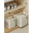 thumbnail image 1 of 1pc 10lb/20lb Clear Color Household Sealing Sliding Lid Rice Storage Container, Flour, Grains Cereal Dispenser, 1 of 9