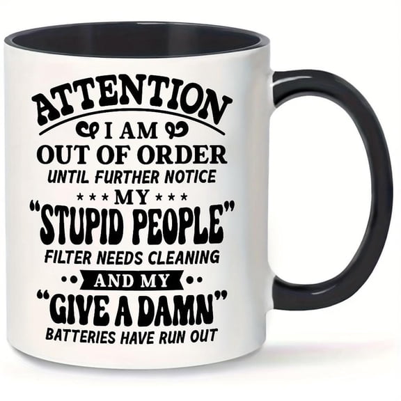 1pc 11 1oz 330ml Ceramic Coffee Mug with Inspirational Quotes Hand Wash Only Insulated Reusable Multipurpose Outdoor Camping Picnic Home Office Use