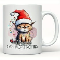 1pc, 11.1oz/330ml Christmas Cat Printed Coffee Mug For Cat Lovers, Ceramic Water Cup, Christmas Gift, Suitable For Work, Office, Home, Picnic