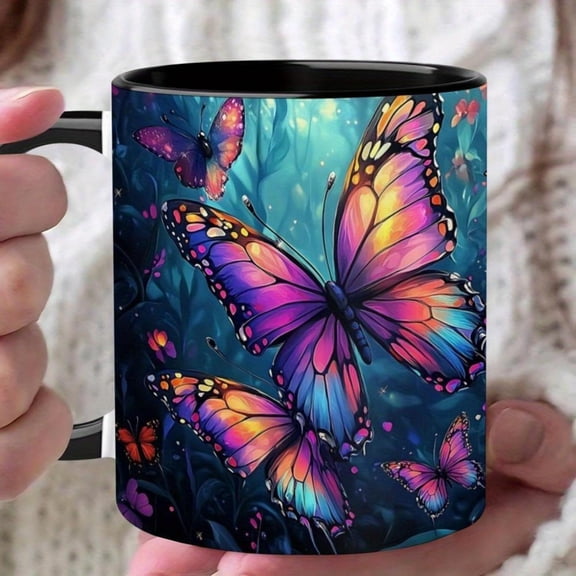 1pc 11Oz Mug Ceramic Mug Reusable Hand And Washable Coffee Mug Camping Office And Restaurant Christmas Newyear Valentine Party Events