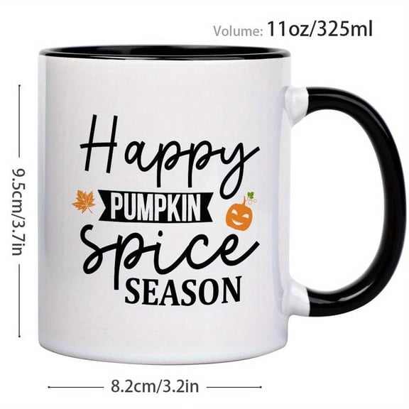 1pc 11oz Autumn themed ceramic coffee mug with pumpkin and leaf design fall season Halloween or Thanksgiving gatherings Great friends family coworkers