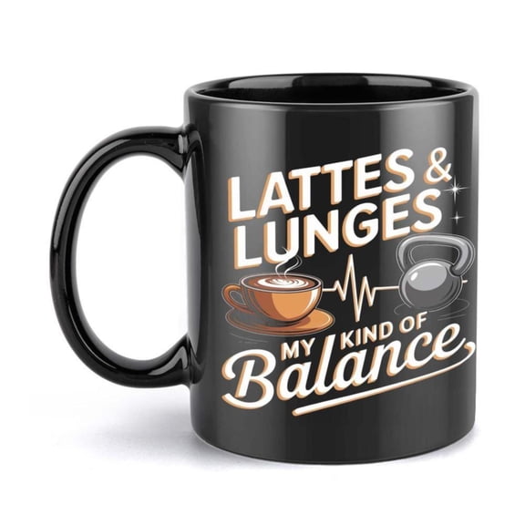 1pc 11oz Black Ceramic Coffee Mug with LATTE LUNGS Design Friends Family Ideal All Seasons Coffee Bar Accessories