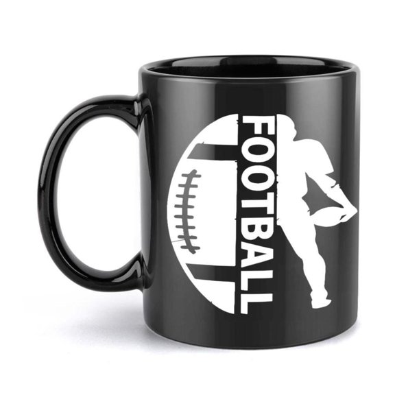 1pc 11oz Black Ceramic Player Coffee Mug Reusable Hand Wash Only Ideal Sports Fans All Seasons Coffee Bar Accessories