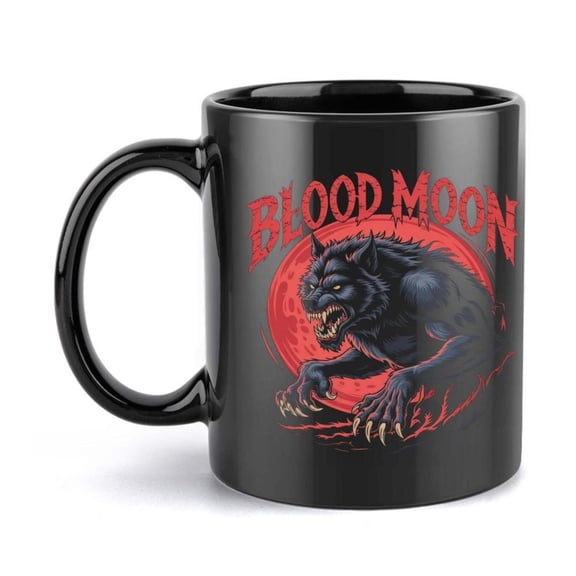 1pc 11oz Blood Moon Werewolf Ceramic Coffee Mug Horror Themed Drinkware Son in Law Hand Wash Only Versatile Use Hot Cold Beverages Horror Themed Bold Graphic Mug Durable Drinkwar