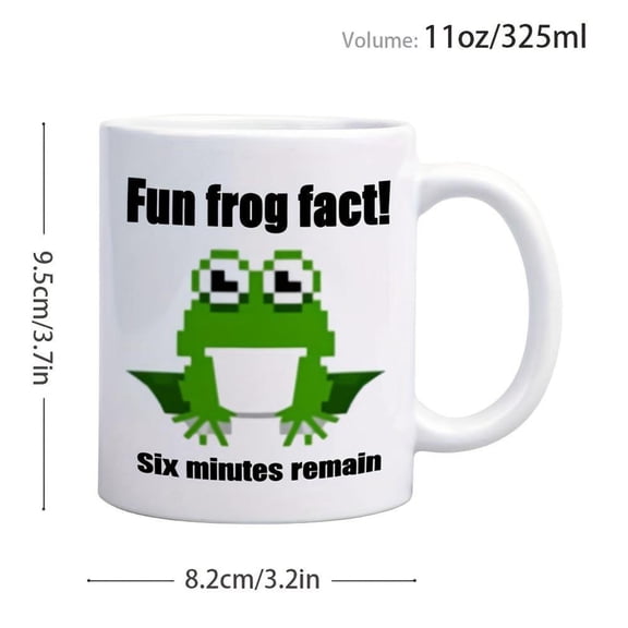 1pc 11oz Ceramic Coffee Mug with Pixelated Frog Face Glasses Design Fun Frog Fact Text Dishwasher Ideal Friends Family Holidays Parties Birthdays Father S Day Thanksgiving Coffee Bar Accessories
