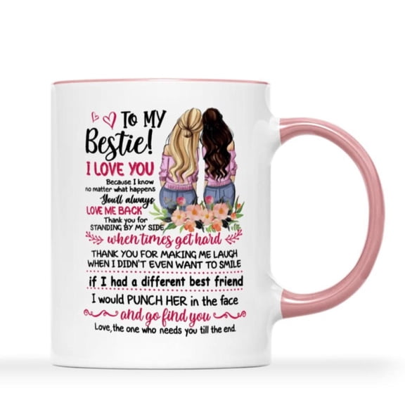 1pc 11oz Ceramic Coffee Mug To My Bestie Heartfelt Message 3A Grade Warm Sweet Best Friend Ideal Birthday Housewarming Party Wedding BFF