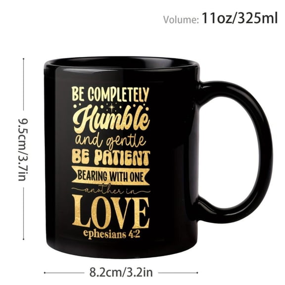 1pc 11oz Ceramic Golden Printing Black Mug grandparents Bible verse with Golden gold print christ mug christian mug jesus coffee cup coffee mug chirtsian birthday christmas church home