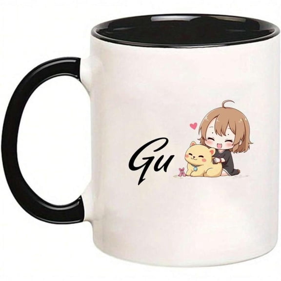 1pc 11oz Ceramic Mug With Cute Anime Girl And Design White Dishwasher Reusable Coffee Cup Home Office Use Teacher Mug Birthday Idea Inspirational Quot