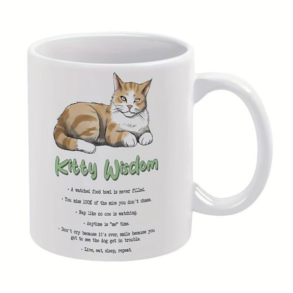 1pc 11oz Ceramic Mug Funny Design Coffee Cup with Inspirational Quotes Portable Durable Camping Picnics Travel or Gifting Coffee Mug