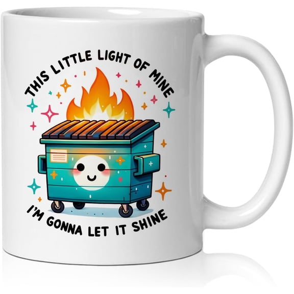 1pc 11oz Dumpster Fire Ceramic Mug, Printed with This Small Flame of Mine, Humorous Coffee Tea Cup, Witty Novelty Gift for Colleagues and Friends
