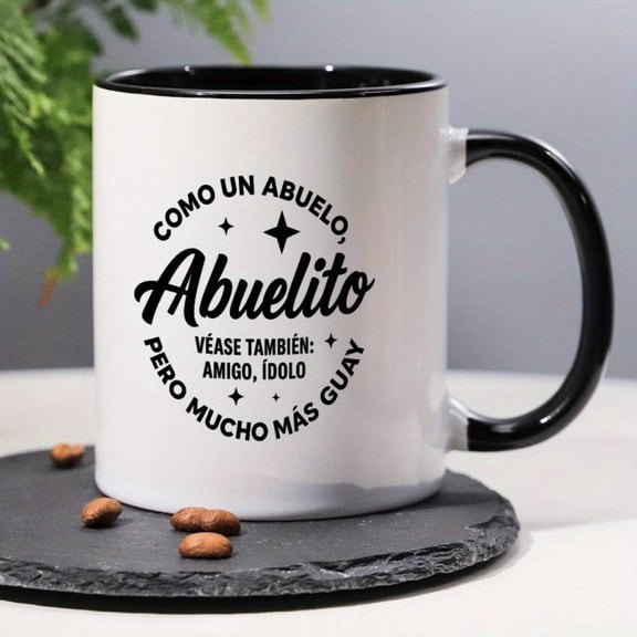 1pc 11oz Funny Coffee Mug Commemorative Grandpa Mug Spanish Quote Como Un Abuelo Abuelito Grandparents Day or Birthday holiday home or office use