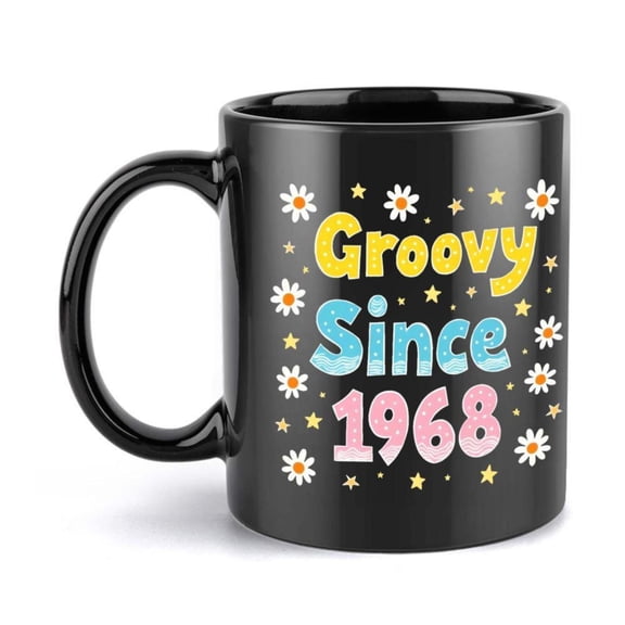 1pc 11oz Groovy 1968 Ceramic Coffee Mug All Seasons Ideal Friends Family