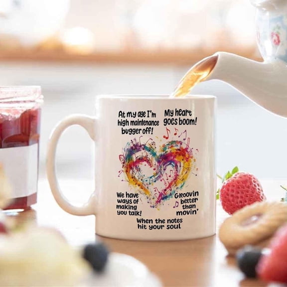 1pc 11oz Heart Love Design Ceramic Coffee Mug with Colorful Paint Splatter Art Musical Notes Romantic Couple Silhouettes Heart Shaped Music Notes Dish