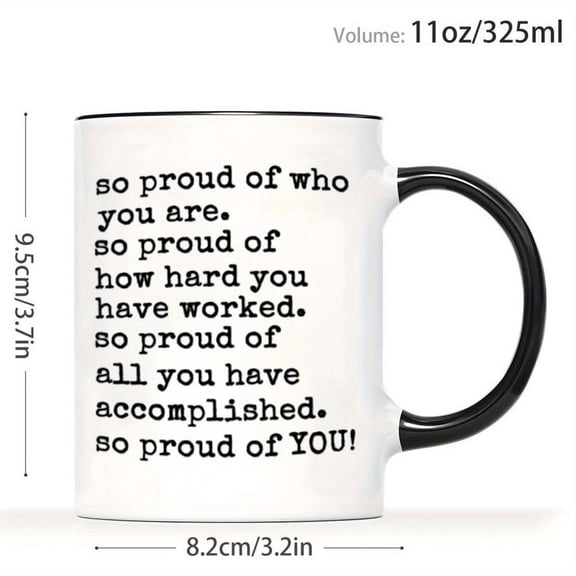 1pc 11oz Inspirational Quote Coffee Mug Motivational Message Coffee Cup Encouraging Words Design Family Friends Colleagues Suitable Daily Use Birthday