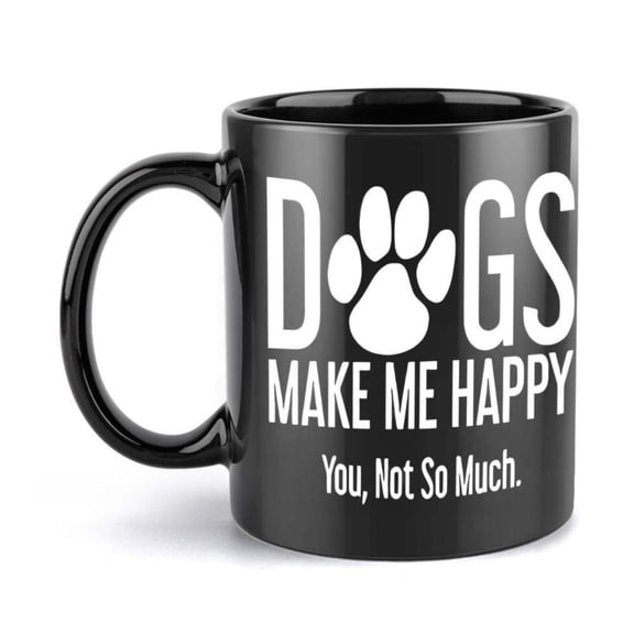 1pc 11oz Paw Print Coffee Mug Dogs Make Me Happy You Not So Much Ceramic Drinkware Ideal Dog Lovers Birthdays Holidays Dog Lover Playful Dog Design Glossy Finish