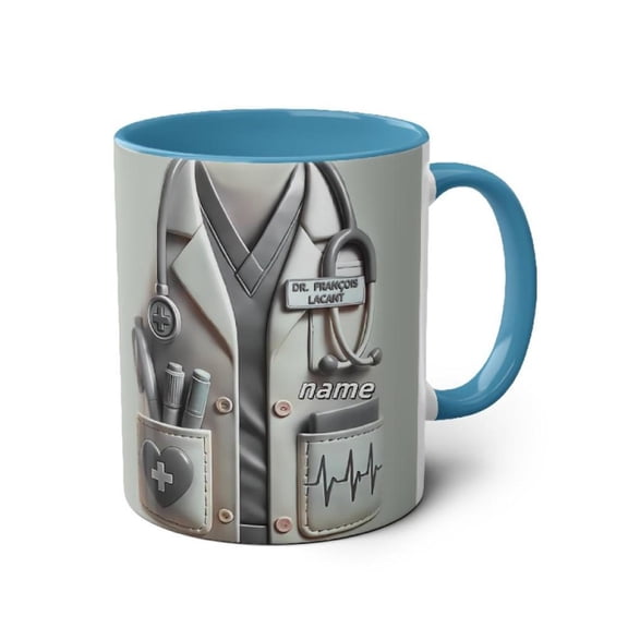 1pc 11oz Personalized Doctor Custom Name Leak Proof Ceramic Mug Hand Wash Only Reusable Home Office Use and Giving