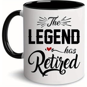 1pc 11oz Retirement Mug Legend Has Retired Coffee Cup with Red Heart Design Retirement Men Women Dad Mom Coworkers Mothers Fathers Day Birthday Christmas Present
