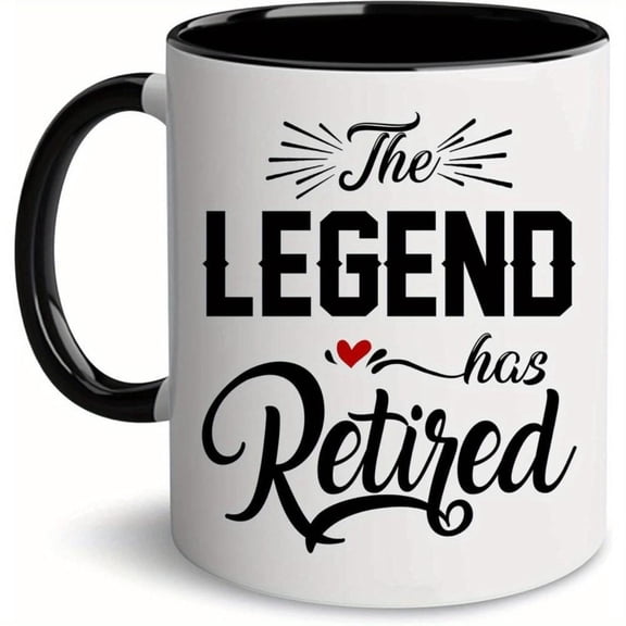1pc 11oz Retirement Mug Legend Has Retired Coffee Cup with Red Heart Design Retirement Men Women Dad Mom Coworkers Mothers Fathers Day Birthday Christmas Present