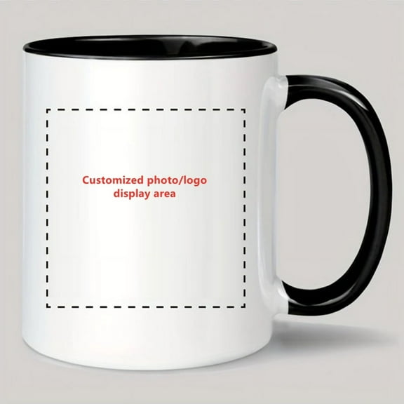 1pc, 11oz Both Sides Custom Mug, Personalized Coffee Mug - Design Custom Cup With Custom Photo Text And Logo Novelty Customized Gifts For Men And Women, Valentine's Day, Thanksgiving Day, Birthday