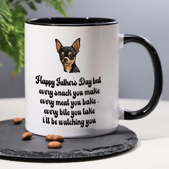 1pc 11oz to My Son Coffee Mug Cute Chihuahua Dog Design with Funny Father s Day Quote White Black Humorous Dad from Son Heartfelt Father s Day Present
