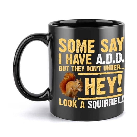 1pc 11oz Squirrel Text Ceramic Coffee Mug All Seasons Ideal Friends Family